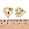 Rack Plating Brass Cubic Zirconia Heart Connector Charms KK-C084-08C-G-3