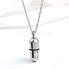 Non-Tarnish Medical Theme Pill Shape Stainless Steel Pendant Necklaces with Cable Chains JS1441-3-1