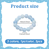 3Pcs 3 Colors Natural Jade Stretch Finger Rings for Women RJEW-GO0001-02-2