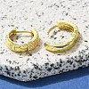 Brass Clear Cubic Zirconia Hoop Earrings EJEW-M047-20G-3