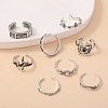 8Pcs Alloy Rhinestone Cuff Rings PW-WG4A0B3-01-3