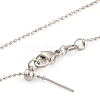 1mm Rack Plating Brass Ball Chain Adjustable Slider Necklaces for Women Men MAK-L044-51P-1