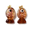 Handmade Dichroic Foil Lampwork Pendants X1-DICH-G001-01G-02-1