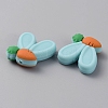 Rabbit Ears with Carrot Food Grade Eco-Friendly Silicone Focal Beads SIL-SZC0003-05E-2
