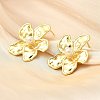 Flower Brass Stud Earrings EJEW-F358-03A-G-3