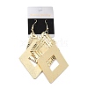 Big Double Rhombus Dangle Earrings for Girl Women EJEW-I258-03G-2