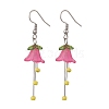 304 Stainless Steel Acrylic Flower Dangle Earrings EJEW-JE06724-3