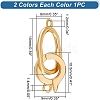 2Pcs 2 Colors 925 Sterling Silver Fold Over Clasps STER-AR0001-03-2