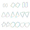 9Pairs 9 Style 304 Stainless Steel Geometric Hoop Earrings STAS-FW0001-21-1