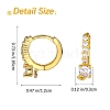 10Pcs Brass Micro Pave Clear Cubic Zirconia Hoop Earring Findings ZIRC-SZ0005-14-2