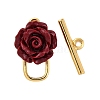 Cinnabar Flower Toggle Clasps KK-P291-02G-2