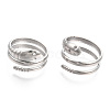 304 Stainless Steel Snake Twist Rings RJEW-N038-114P-2