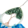 Wire Wrapped Natural Green Aventurine Chip Teardrop with Tree of Life Wind Chime HJEW-K067-09P-04-3