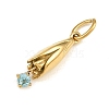 304 Stainless Steel Micro Pave Cubic Zirconia Pendants SA-CBA1D2B-01G-C-2