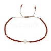 Glass Imitation Pearl & Seed Braided Bead Bracelets WO2637-27-1