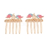 Alloy Enamel with Iron Hair Comb Findings AL-CBA8479-02KCG-1