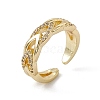 Rack Plating Brass Cubic Zirconia Cuff Rings for Women RJEW-M145-20G-1