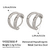 Stainless Steel Two-layer C-Shaped Hoop Earrings FC1759-2-1