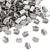 Non-Tarnish 304 Stainless Steel Ribbon Crimp Ends X-STAS-S047-056-4