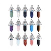 Natural & Synthetic Mixed Gemstone Faceted Pointed Bullet Big Pendants G-H076-02P-1