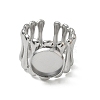 304 Stainless Steel Cuff Ring Components SA-CBA37BC-18C-P-2