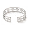 Non-Tarnish 304 Stainless Steel Star Open Cuff Bangles BJEW-L682-026P-2