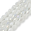 Opaque Solid Color Electroplate Glass Beads Strands EGLA-N013-P10mm-B02-1