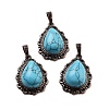 Synthetic Turquoise Teardrop Pendants G-K363-01R-09-1