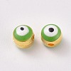Alloy Enamel European Beads ENAM-WH0047-14A-2