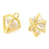 Real 18K Gold Plated Rack Plating Brass with Cubic Zirconia Pendants Charms KK-S396-12B-2