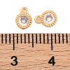 Brass Micro Pave Clear Cubic Zirconia Charms KK-Z066-03G-3