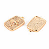 Brass Micro Pave Clear Cubic Zirconia Pendants KK-T062-138G-NF-2