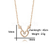 Deer Antler Heart Stainless Steel Rhinestone Pendant Necklaces DZ8057-6