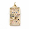 Brass Micro Pave Colorful Cubic Zirconia Pendants KK-E068-VF026-1