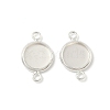 Flat Round Brass Connector Cabochon Settings KK-K414-13F-S-1