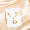 304 Stainless Steel Pendant Necklaces & Stud Earrings Sets WG82A44-16-1