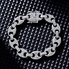 Hip-hop Alloy Micro Pave Cubic Zirconia Link Chain Bracelets for Women KD4183-2-1