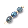Natural Cultured Freshwater Pearl Potato Beaded Links Connector Charms PALLOY-JF05038-5