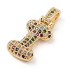 Brass Micro Pave Cubic Zirconia Pendants ZIRC-P121-01G-I-2