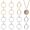 16Pcs 2 Colors 304 Stainless Steel Open Back Bezel Pendants PALLOY-UN00034-1