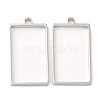 304 Stainless Steel Open Back Bezel Rectangle Pendants STAS-Z040-06A-P-2