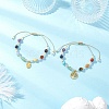 2Pcs Chakra 304 Stainless Steel Charm Bracelets BJEW-JB12564-01-2
