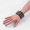 Punk Rock Style Cowhide Leather Rivet Bracelets BJEW-D438-14-3