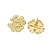 Brass Flower Stud Earrings EJEW-R016-17G-2