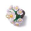 Resin Glass Seed Beaded Flower Pendants PALLOY-MZ01106-5