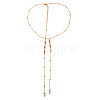 Alloy & Plastic Pearl Heart Tassel Necklaces for Women WG60FEA-01-5