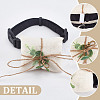 Plastic Artificial Leaf & Velvet Dog Ring Bearer HJEW-DR00077-3