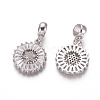 Brass Micro Pave Clear Cubic Zirconia European Dangle Charms OPDL-L016-01P-2