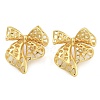 Brass Bowknot Stud Earrings EJEW-K293-02G-1