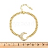 Brass Micro Pave Clear Cubic Zirconia Charm Bracelets BJEW-M050-01G-02-5